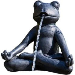 HEISSNER Teichfigur Yoga-Frosch Im Schneidersitz Meditierend