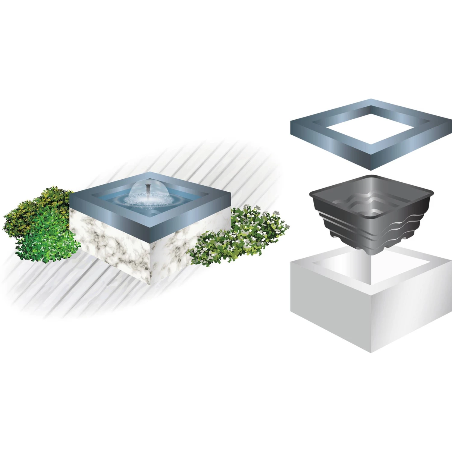 PE-Terrassen-Becken Quadratisch 70 Liter Von Heissner – Bild 2