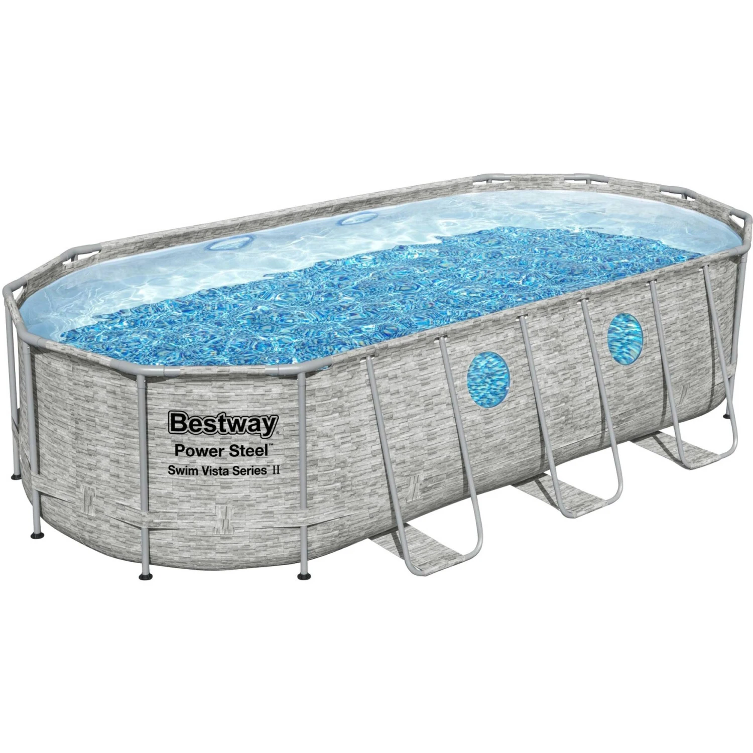 Bestway Power Steel Swim Vista Series Frame Pool, Komplettset, Oval, 549 X 274 X 12c Cm (56716GS)