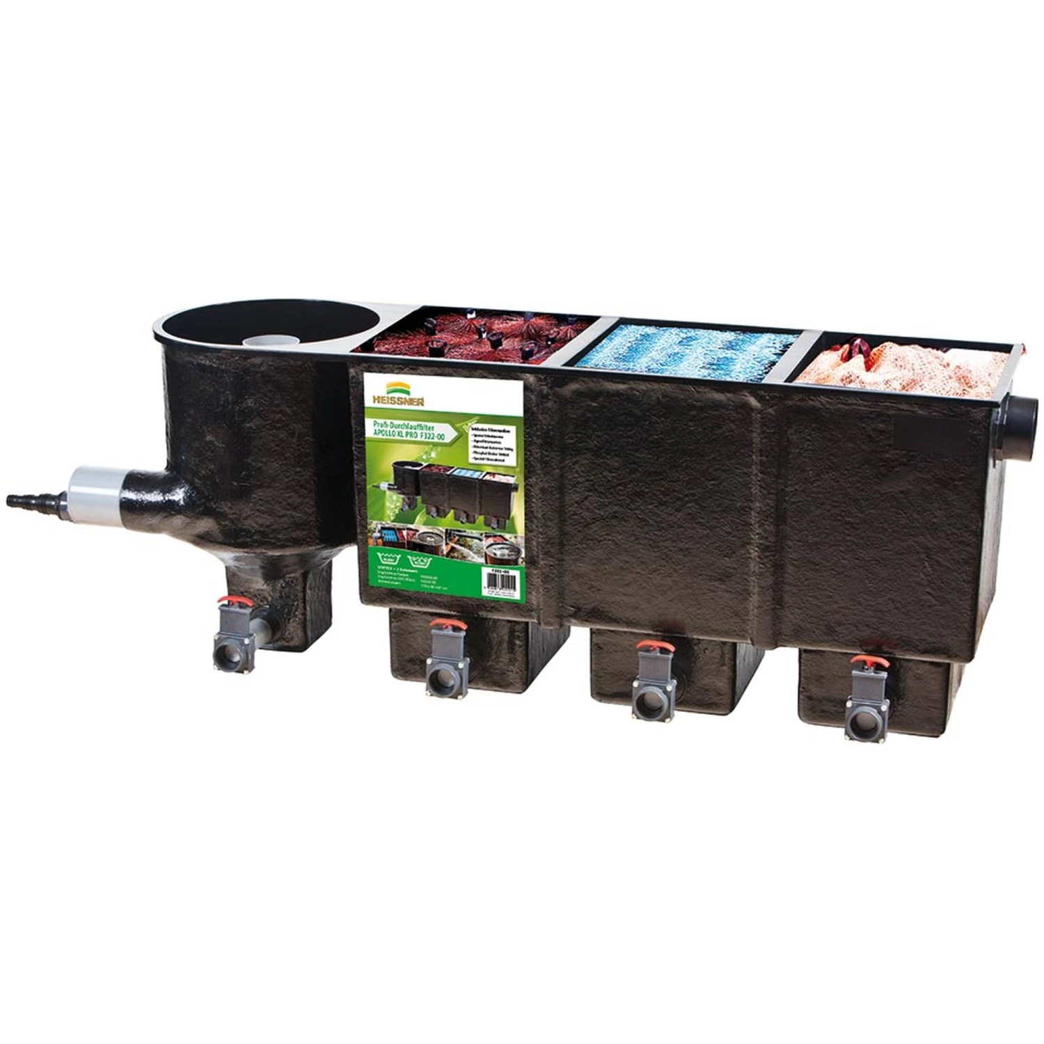 HEISSNER Teichfilter APOLLO XL Mit Vortex Und 3 Filterkammern, BestĂĽckt