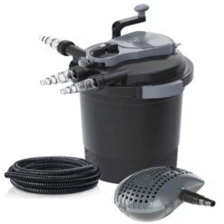 Heissner Druckfilter Set FPU10000-00 Inkl. 11 Watt UV-C Teichkärer Teichpumpe Und Anschlussschlauch