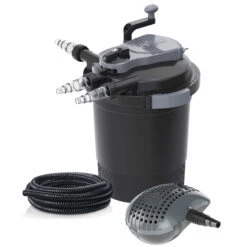 Heissner Druckfilter Set FPU20000-00 Inkl. 24 Watt UV-C Teichkärer Teichpumpe Und Anschlussschlauch