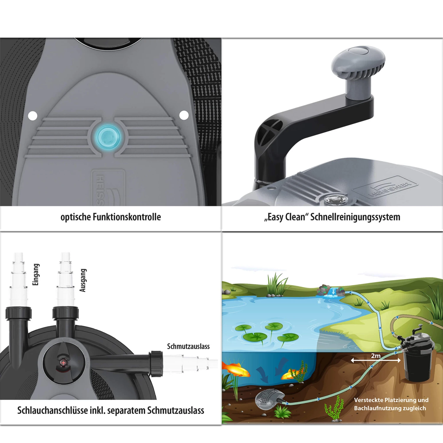Heissner Druckfilter Set FPU20000-00 Inkl. 24 Watt UV-C Teichkärer Teichpumpe Und Anschlussschlauch – Bild 6