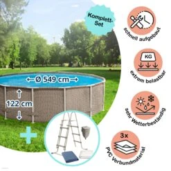Planet Pool Frame Pool Set Rattan Braun 427 X 107 Cm (3000130)