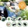 HEISSNER TEICH SET "WOLGA" - GROSSER FOLIENTEICH - TEICHFOLIE 48 QM MIT DURCHLAUFFILTER SET FPU16000-00, UFER-/BACHLAUFFOLIE, PFLANZKÖRBEN UND SMART PLUG