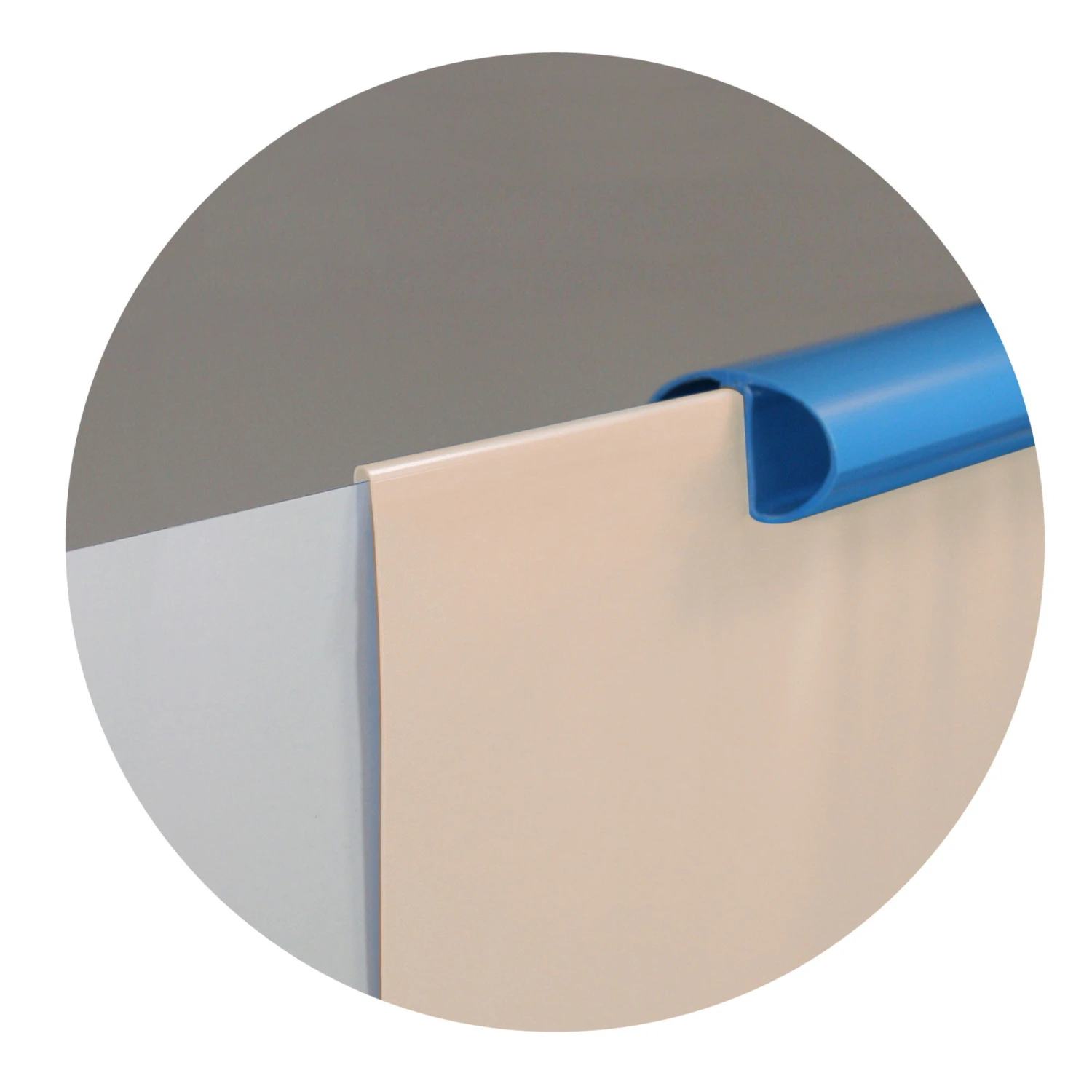 Waterman Poolfolie Ersatzfolie Rundbecken 300x90cm - Dicke 0,2mm - Overlap - Sand – Bild 2