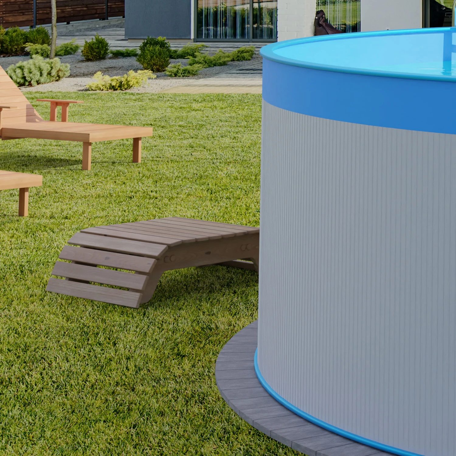 SUMMER FUN Stahlwandpool Rund 460x90 Cm, Stahl 0,3 Mm Weiß, Folie 0,2 Mm Blau, Overlap – Bild 4