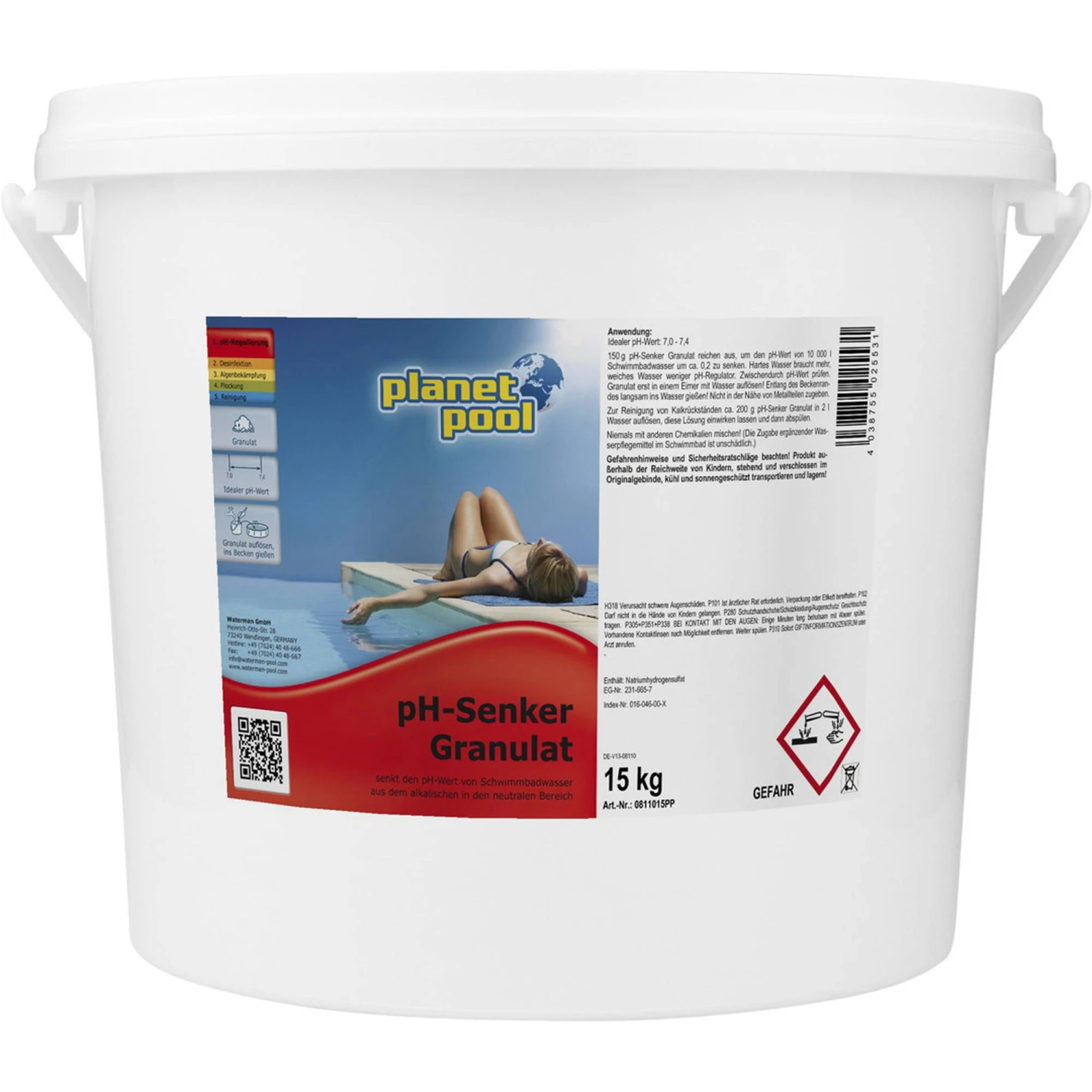 Planet Pool - PH-Senker Granulat, 15 Kg