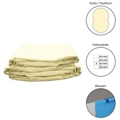 Waterman Poolfolie Ersatzfolie Achtformbecken 540x350x120cm - Dicke 0,4mm - Einhängebiese - Sand