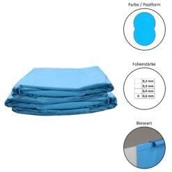 SUMMER FUN Poolfolie Ersatzfolie Achtformbecken 650x420x150cm - Dicke 0,6mm - Einhängebiese - Blau