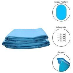 Waterman Poolfolie Ersatzfolie Ovalbecken 700x300x120cm - Dicke 0,6mm - Keilbiese - Blau