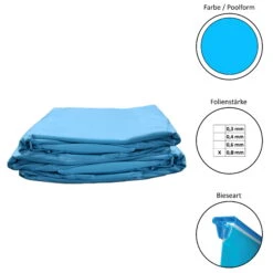 Waterman Poolfolie Ersatzfolie Rundbecken 400x150cm - Dicke 0,8mm - Keilbiese - Blau